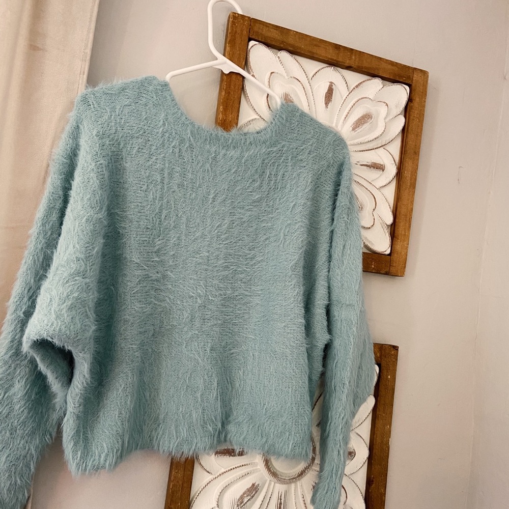 If it were me fuzzy sweater Anthropologie top